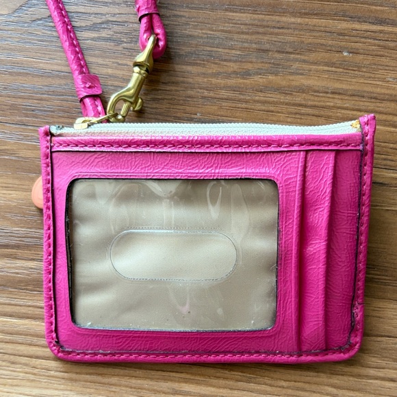 Coach Multicolor Polka Dot Card Holder with Pink Trim - Picture 2 of 7